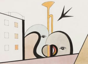 Abstract line drawing suggesting two faces, representing the contrast between high-alert hypervigilance and grownded intuition.